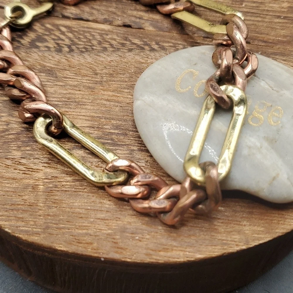 B3135 multi tone masculine chain link‎ bracelet Figaro